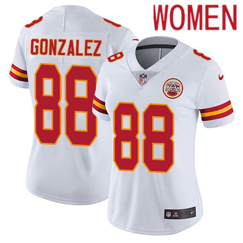 Women Kansas City Chiefs #88 Tony Gonzalez Nike White Vapor Limited NFL Jersey